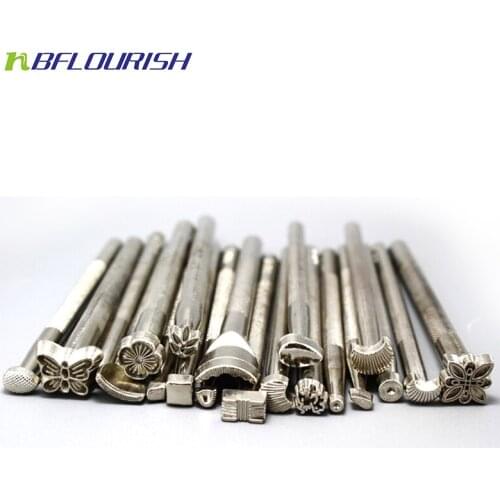 20 Pieces Alloy Leather Stamps Set Tools DIY Leather Working Saddle Making Puncher Punch Die Kit Leathercraft Tools