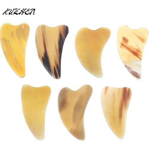 Natural Ox Horn Gua Sha Board Gouache Scraper Face Massager Facial Lift Neck Body Scraping Massage Beauty Tools Physical Therapy