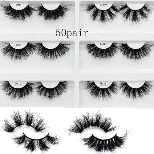 NEW 50Pair Mink Eyelashes 25mm Lashes Fluffy 3d Mink Lashes Makeup Dramatic Long Natural Eyelashes Eyelash Extension Maquillaje