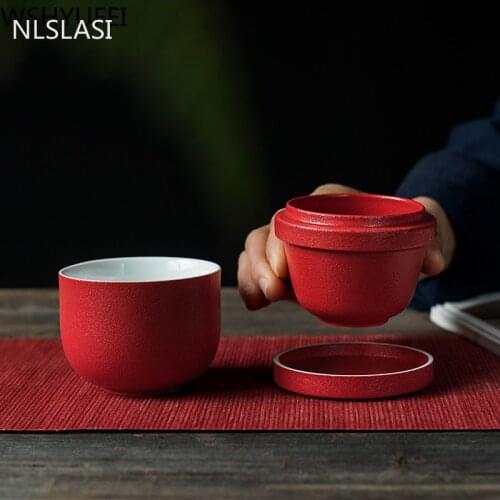 New style Ceramic tea set Red Tea set tea set teapot Travel convenience Tea set Office household drinking utensils WSHYUFEI