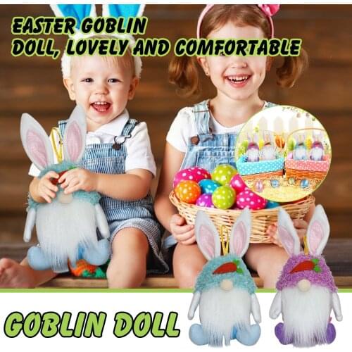 Easter Cartoon Bunny Gnome Shape Cute Faceless Plush Doll Decoration Home Party Ornaments New Year Kids Gifts#p4