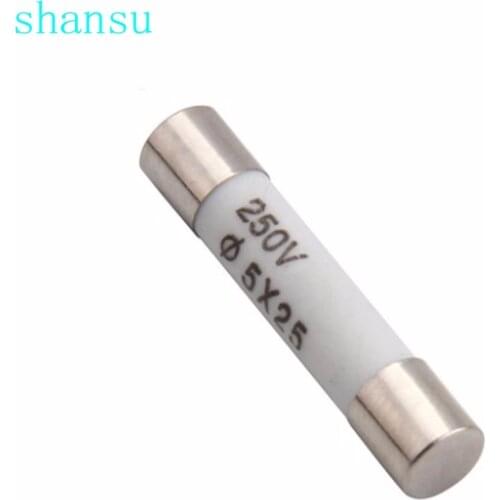 Fuse RO55 5*25mm Ceramic fuse tube 5 x25mm 0.5A 1A 2A 4A 5A 6A 8A 10A 13A 15A 16A 20A 250V