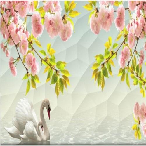 Dropship Colomac Flower Wallpaper Water Cherry Blossom Wallpaper for Living Room Wall Murals Living Room Papier Peint Mural 3d