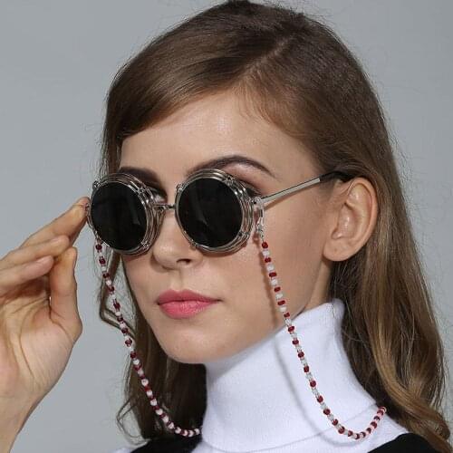 Fashion Colorful glass material Sunglasses Chain Women Anti-slip Reading Glasses Chain Cord Rope Holder Eyewear Spectacle Strap