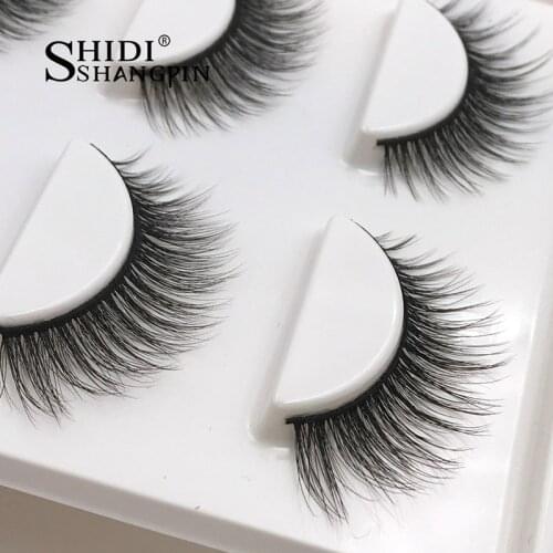 SHIDISHANGPIN 3 Pairs Mink Eyelashes 3D Eyelashes Messy Makeup Fake Eye Lashes Extension Natural Long Eyelashes 3d Mink Lashes