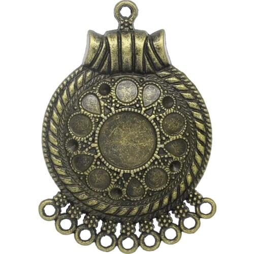 DoreenBeads Zinc metal alloy Connectors Round Antique Bronze Cabochon Settings(Fits 12mm 3mmx5mm 5mm)5.5cmx 3.9cm,1 Piece