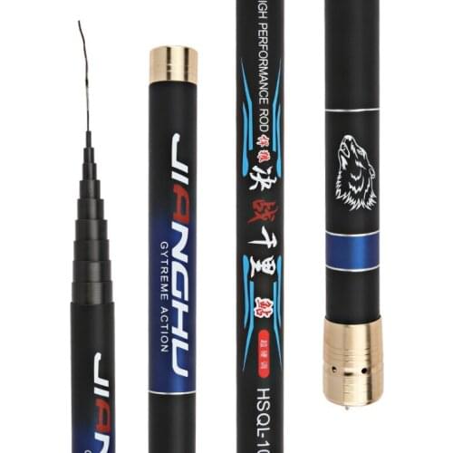 Carbon stream fishing rod long section 28 tune super hard power hand fishing rod for big fish long throw rod length 8-15M