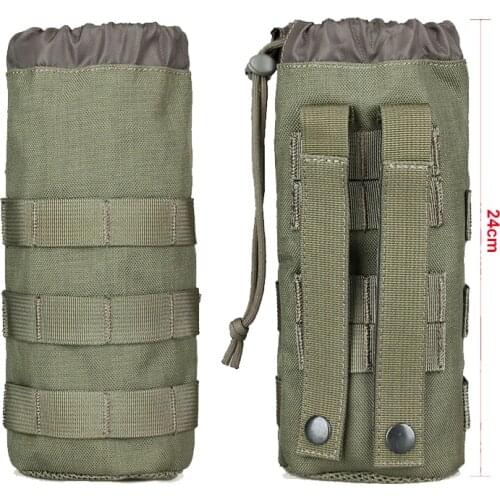 Outdoor Tactical Molle Water Bottle Pouch Portable Camping Water Kettle Bags for Backpack Vest Mens Travel Cycling Camping Bag