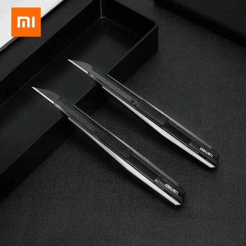 Xiaomi Deli utility knife black High-value and good-feeling alloy blade & shell automatic locking Office use knife