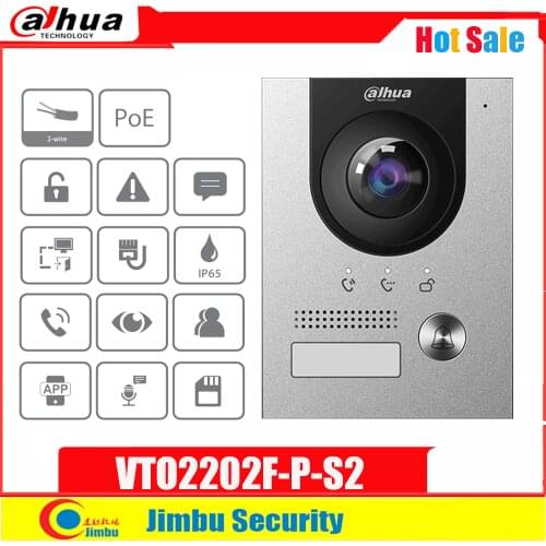 Dahua PoE VTO2202F-P-S2 2-wire IP Villa Door Station 2MP HD Colorful 160° Fisheye Camera Video Intercom Access control P2P