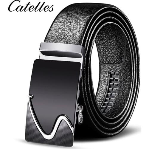 High Quality Male COW Genuine Leather Belts for MenAutomatic Buckle Strap