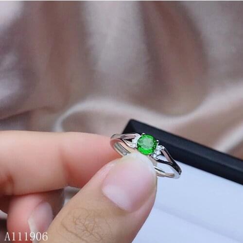 KJJEAXCMY boutique jewelry 925 sterling silver inlaid with natural diopside gemstones for men and women, support for testing new