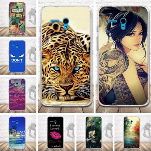 Back Cover For Alcatel One Touch Fierce XL 5054 Case Silicon Soft TPU Luxury 3D Releif Print Cover for Alcatel 5054D Phone Case