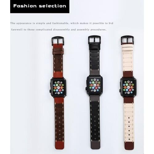 Replace iwatch watch 38-40mm 42-44mm with crazy horse leather 3 colors hot sale sports strap Apple Watch accessories
