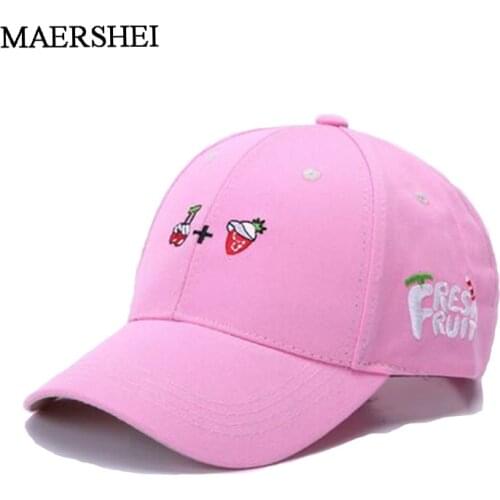 MAERSHEI New Spring Leisure Fruit Embroidery Hat Strawberry Banana Cherry Orange Peach Baseball Cap For Women Girls SnapbacK