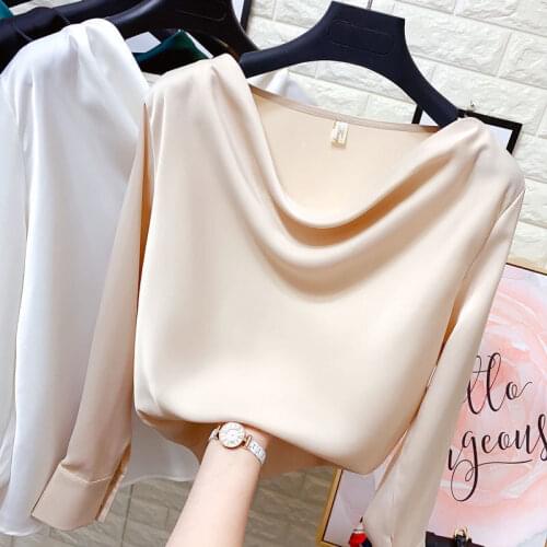 Blouse Women Off-Neck Autumn Chiffon Blouse Womens Pullover Long Sleeve Shirt Ol Top Blusas Mujer De Moda