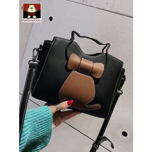 Beibao womens bag 2020 new bag cat color contrast versatile small square bag trendy Handbag Shoulder Bag diagonal span bag