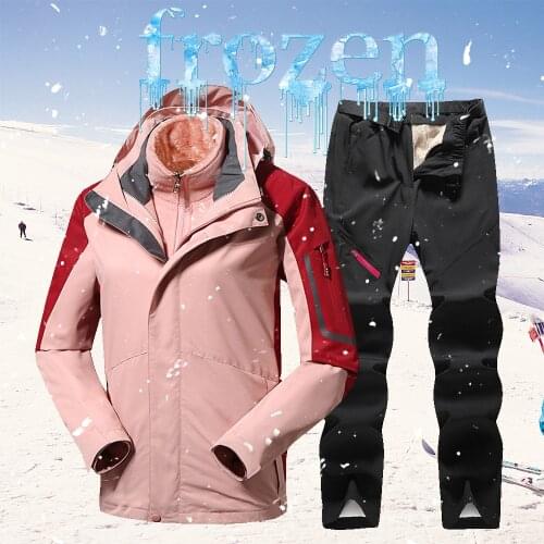 Womens Ski Suit Thermal Ski Jacket Pants Sets Windproof Waterproof Skiing Snowboarding Jacket Winter Jacket For women Snow Coat