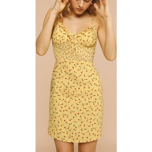 Women Floral Sling Mini Dress 100% Viscose 2021 Spring Summer Ladies Spaghetti Strap Holiday Sexy Short Dresses