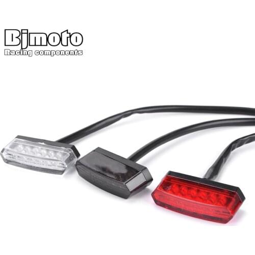 12V Universal Black LED Motorcycle License Plate Light Emark For Dirt Taillight Rear License Plate Lights Accessories