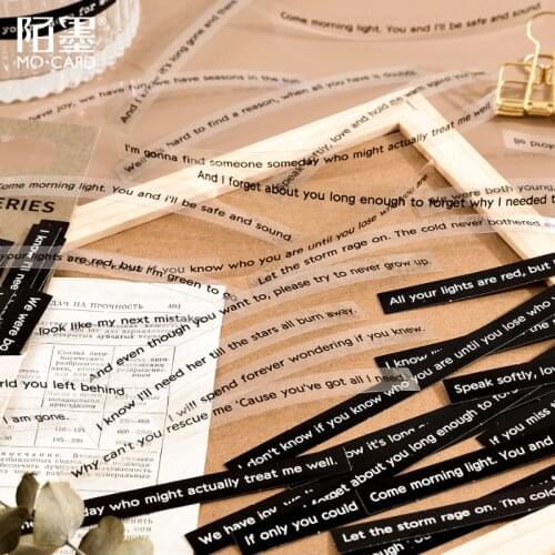 40Sheets/Pack Kawaii Cute Sentence Words PET Stickers Album Diary Scrapbooking Label School Office Supplies Bullet Journal n903