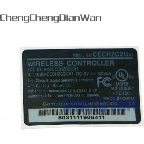 60pcs/lot Wireless Controller Housing Shell Slim Black Back Sticker Label Seals For playstation PS3 A