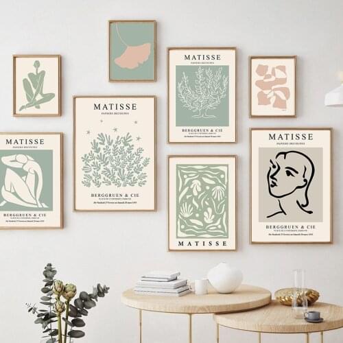 Matisse Abstract Girl Line Face Leaf Tree Wall Art Canvas Painting Nordic Posters And Prints Wall Pictures For Living Room Decor