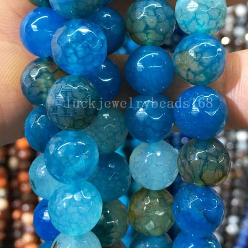 Free shipping Fashion Jewelry 6mm 8mm 10mm Blue Faceted Carnelian Ball Round Loose Beads 15" FG8218