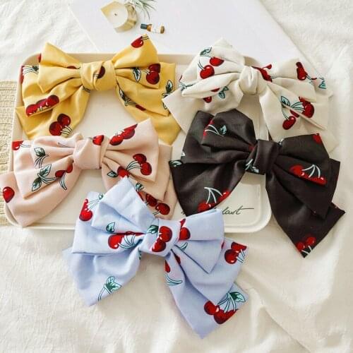 Free shipping fashion young women Cherry bow Hairpins girls cute Hairclip Side Clips hair accessories