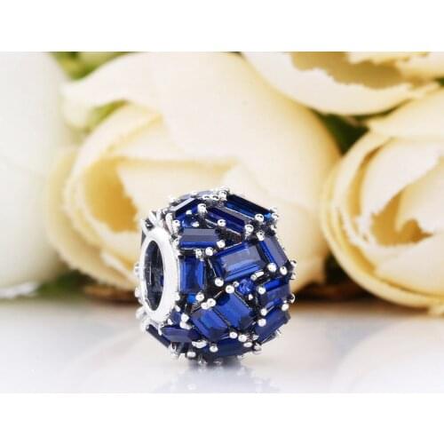 Free Shipping Authentic 925 Sterling Silver Blue Ice Cube Charms Fit Original Bracelet For Women DIY Jewelry S925 Christmas Bead