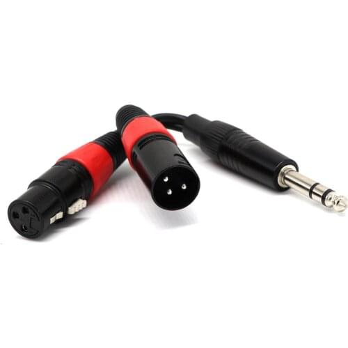 DIY 6.35 Stereo to XLR Male + XLR Female Guitar Effects Connector XLR Cable