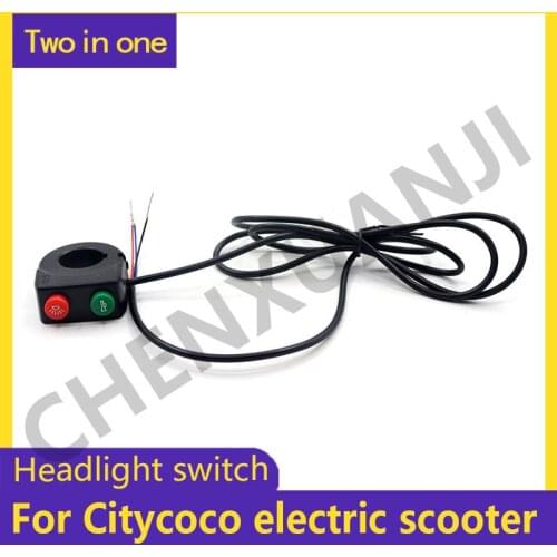For Citycoco Electric Scooter Headlight Horn Switch Two-in-one Handle Modification Parts Push Button Scooter Accessories
