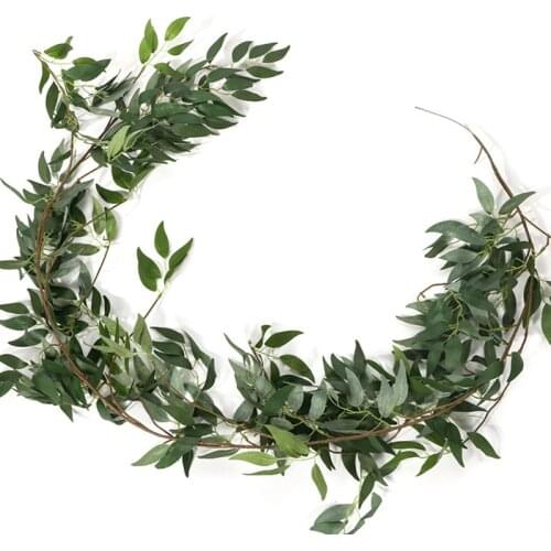 Willow Decoration Simulation Wicker Green Leaves Cane Wedding Set Decoration Plant Rattan Leaves Newest