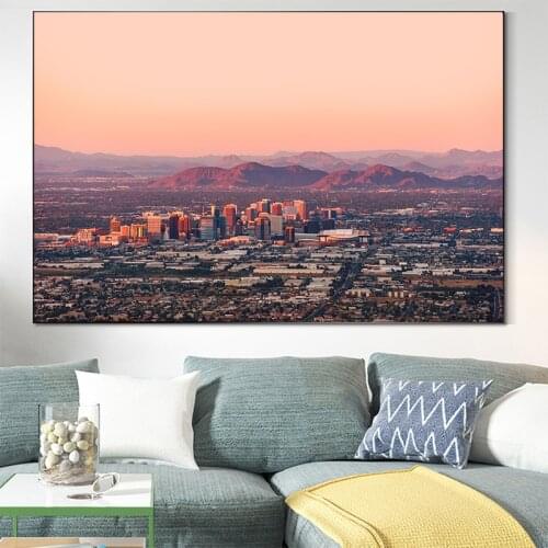 The Sunset Scene In Phoenix Arizona Canvas Painting Posters and Prints Wall Art Picture for Living Room Home Decoration Cuadros