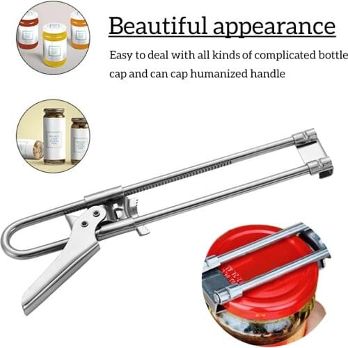 Creative MultifunctionalJar Opener Adjustable Stainless Steel Manual Can Bottle Cover Lids Remover Kitchen Gadgets