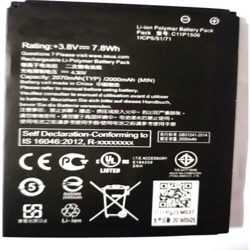 2000 mah C11P1506 cell phone Li-ion Battery For Asus ZenFone Go ZC500TG with phone holder