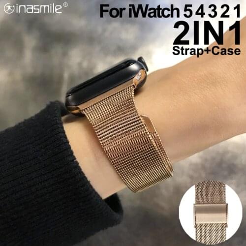 Metal Strap and TPU case Screen Protector Case for iWatch 5 4 3 2 1 38MM 40MM Accessories Bracelet for Apple Watch 5 4 42MM 44MM