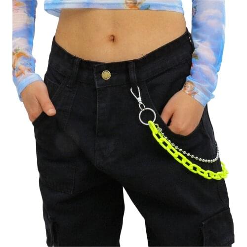 Fashion Street Style Punk Trousers Acrylic Chain Keychain Pants Chain Multi Layer Belt Waist Chains Hip Hop Hook Jewelry #Y
