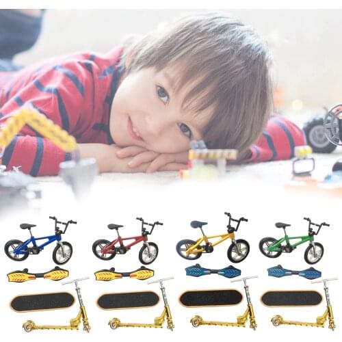 Mini Finger Toys Set 1:18 Fintertip Skateboard Bike Scooter Tiny Swing Board Model Toy