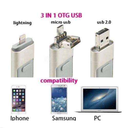 Newest i-Flash iFlash Drive HD U-Disk Micro USB interface 3 in 1 for Android/iPhone 5/6/5s/6Plus 8 for iPad iPod/PC/MAC 32GB