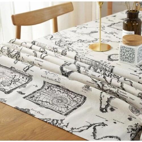 New Arrival Table Cloth World Map High Quality Lace Tablecloth Decorative Elegant Table Cloth Linen Table Cover