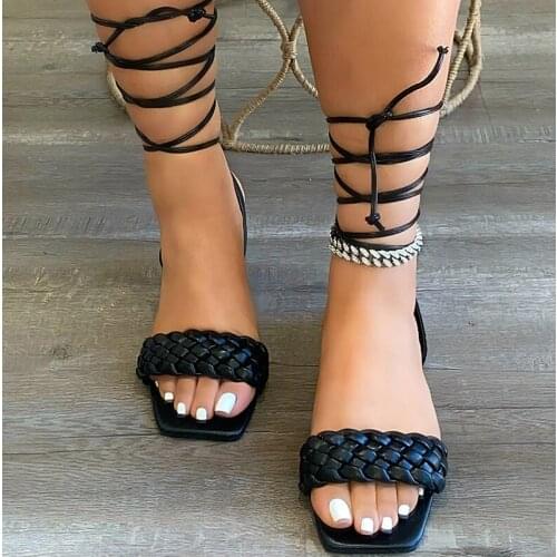 New Summer Flats Sandals Ankle Cross Strap women Shoes Beach Sandals Sexy Party Female Ladies Shoes Woman Sandalias