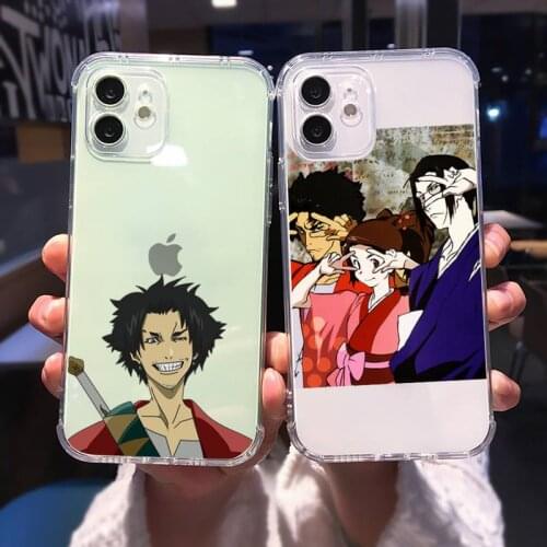Samurai Champloo anime Phone Case Transparent for iPhone Samsung A S 11 12 6 7 8 9 30 Pro X Max XR Plus lite