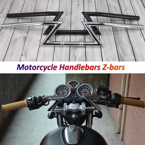 Retro Motorbike Handlebars 22mm Z-Bars Motorcycle Steering Wheel for Cafe Racer Royal Enfield Dyna Softail Chopper Bobber
