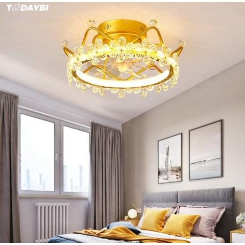 Modern Childrens Room LED Lamp With Ceiling Fan Without Blades Bedroom ceiling fan with Remote Control ceiling fans with Light