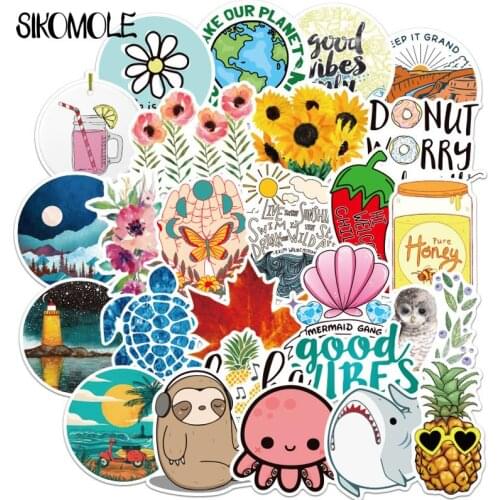 100pcs Simple Girl Cute Cartoon Indie Pop Sticker Decal DIY For Laptop Luggage Guaitar Skateboard Toy Waterproof Stickers F4