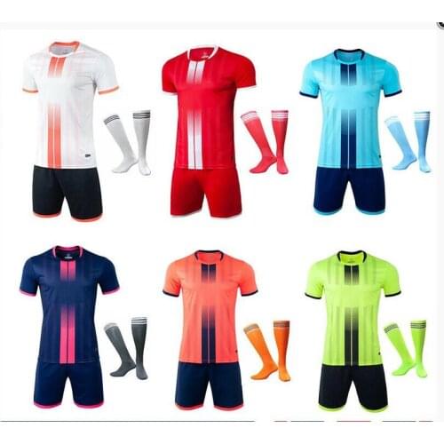 Children Football Jerseys Men Boys Soccer Clothes Sets Short Sleeve Kids Football Uniforms Adult Kids Soccer Tracksuit Jersey