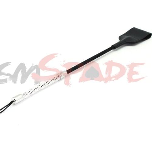 48cm delicate real leather crop,handmade bondage sex spanking crop whip for couples, shining handle sex horse riding whip