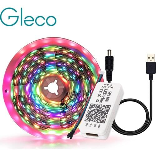 USB LED Strip Light Bluetooth controller Dream color 5V WS2812B LED Strip 5050 RGB APP control TV background lighting 1M 2M 3M