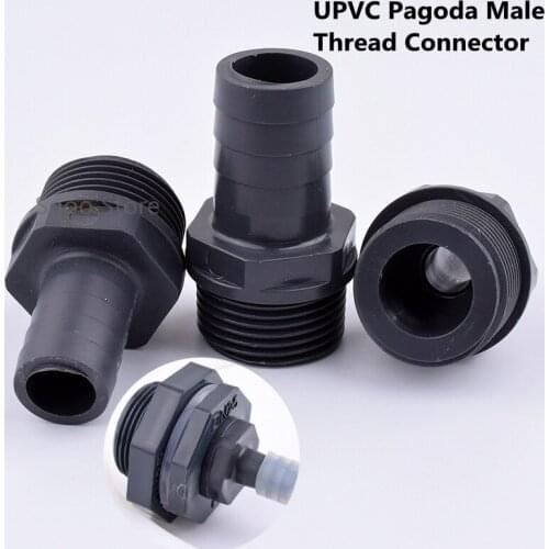 1Pc Thickening UPVC Pagoda Male Thread Connector Industrial Grade High Pressure Resistance Garden Irrigation Hose Aquarium